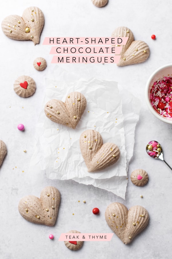 Heart-Shaped Chocolate Meringues | Teak & Thyme