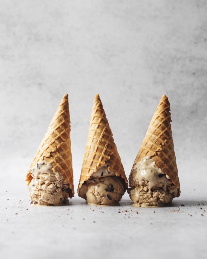 Three upside down ice cream cones