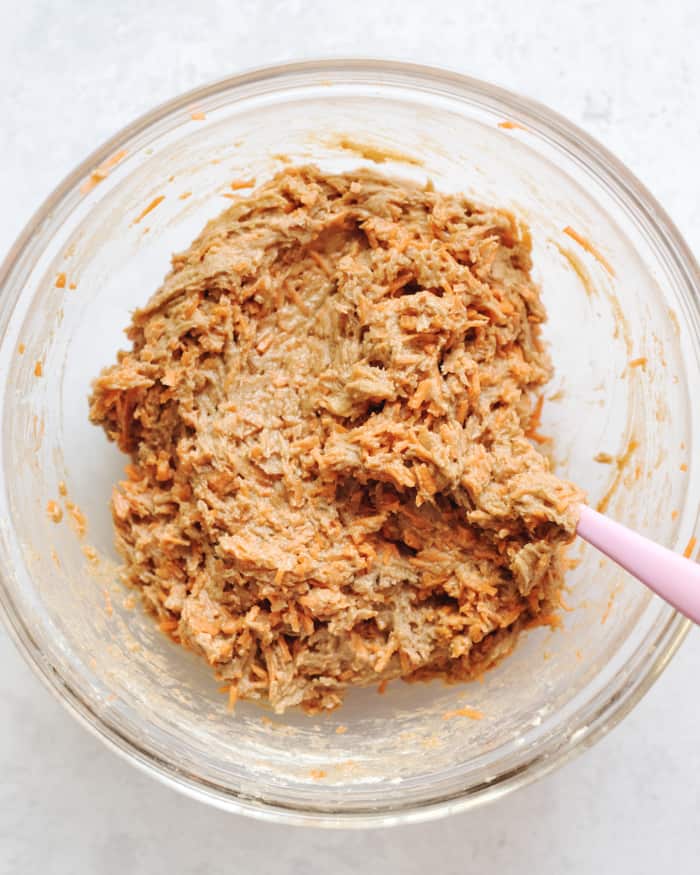 Bowl of carrot cake cookie dough