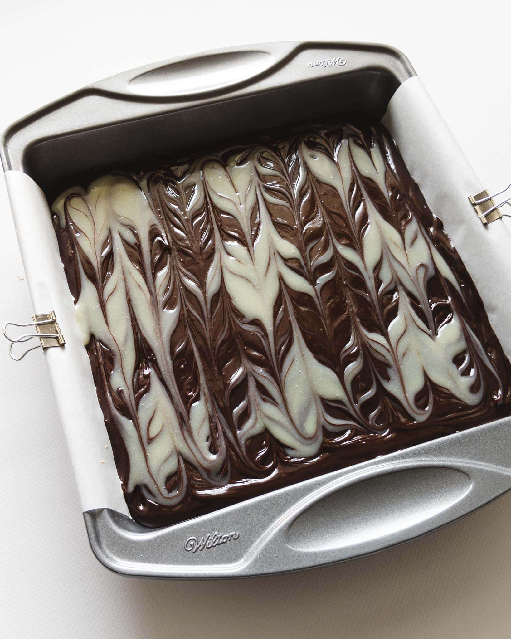 Marbled chocolate ganache pattern