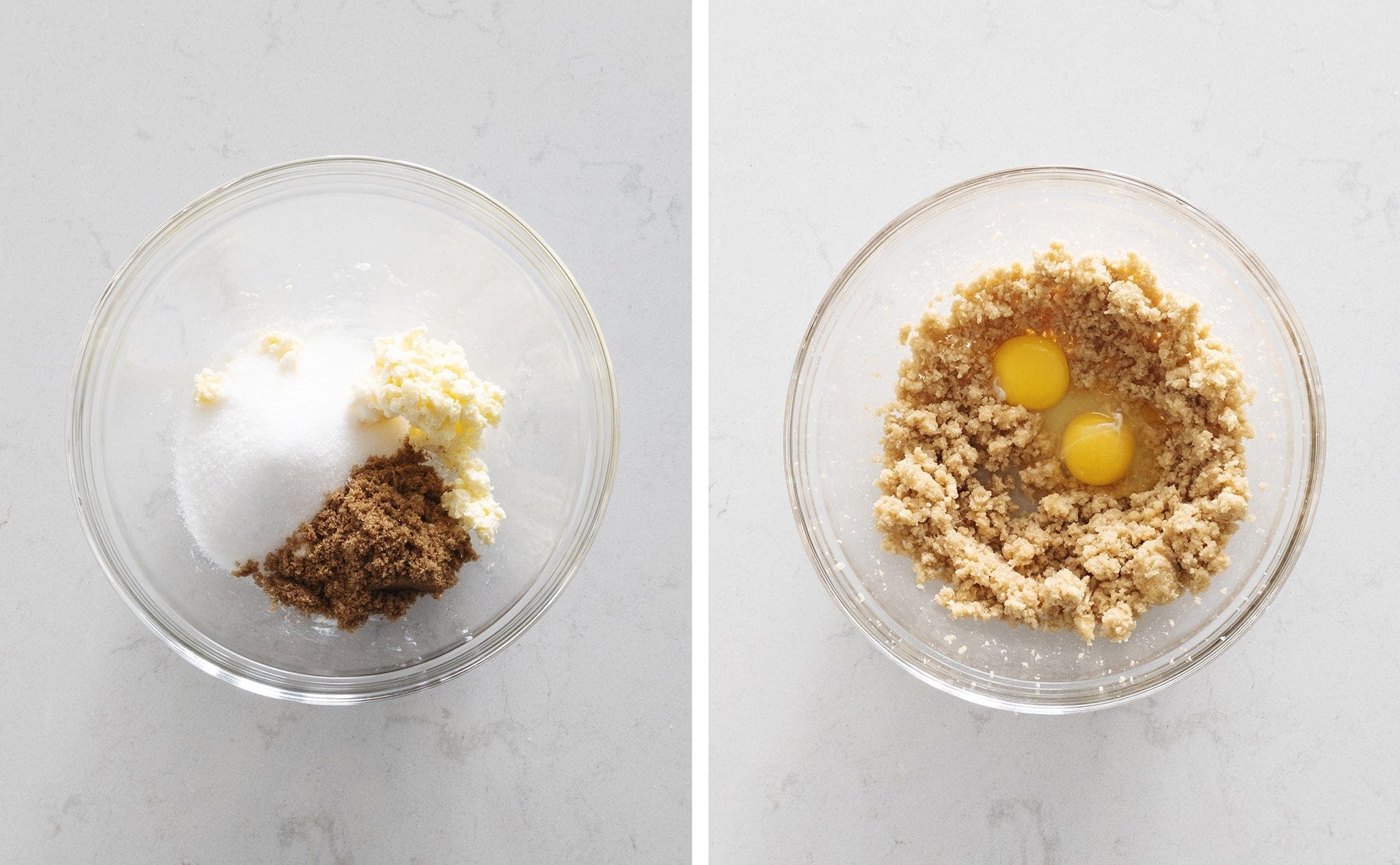 Mixing eggs into batter