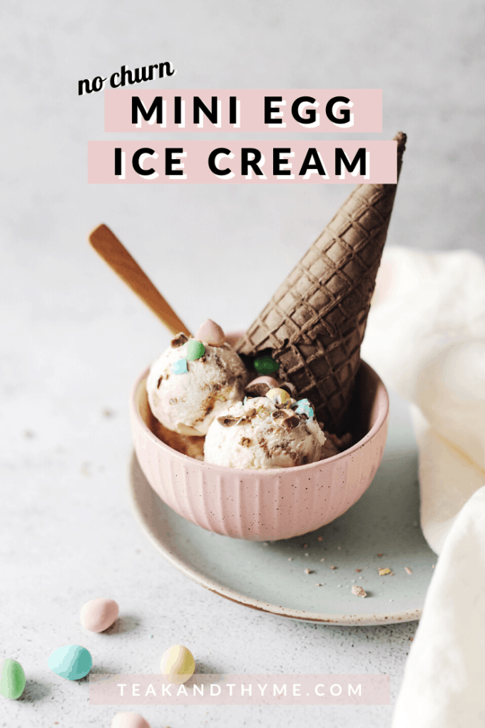 Mini egg ice cream in a bowl