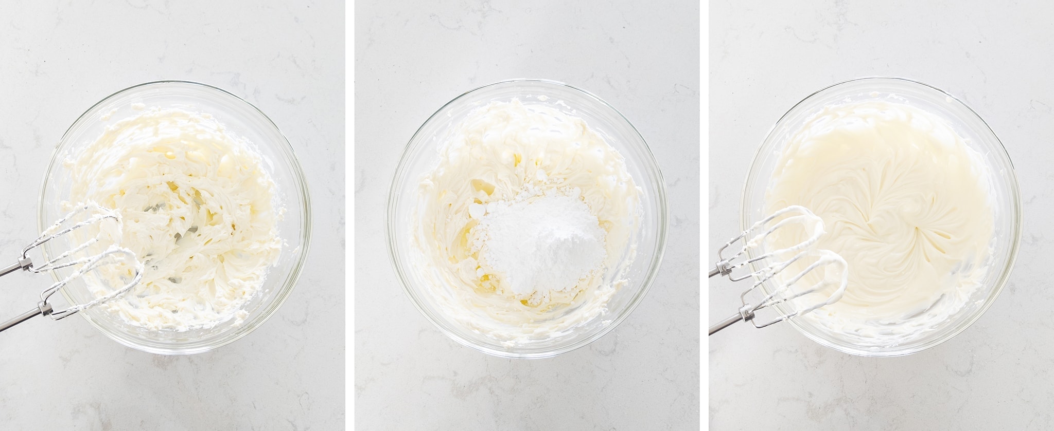 Mixing cream cheese in a bowl