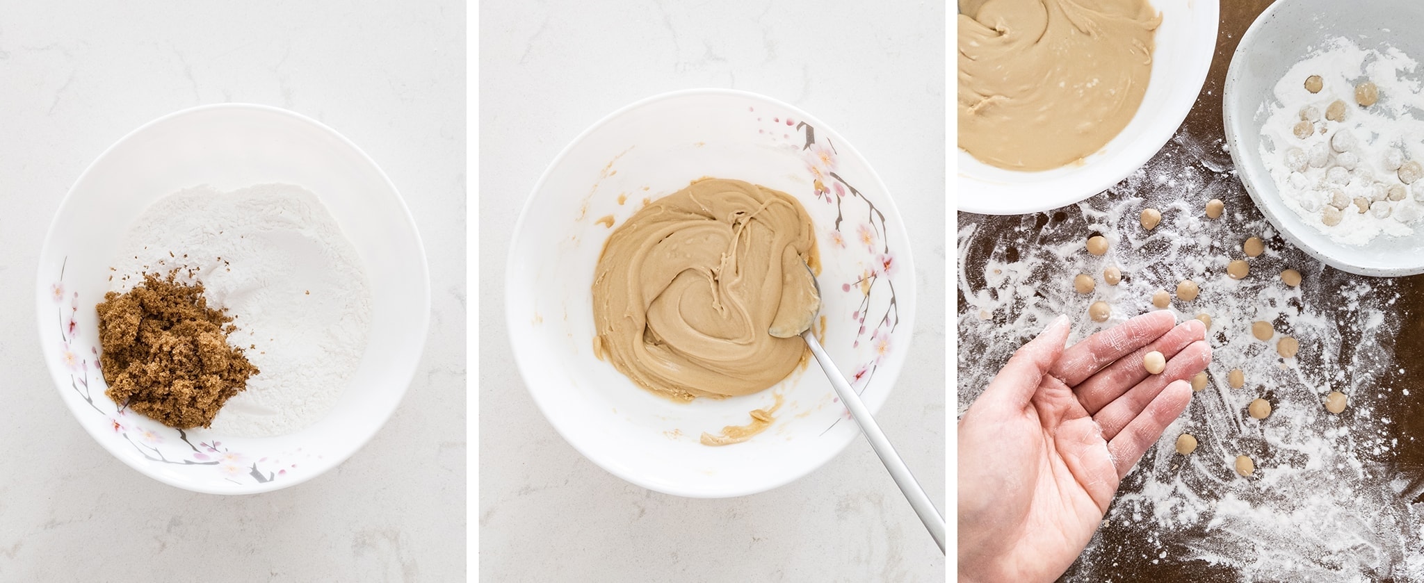 Rolling boba pearls by hand