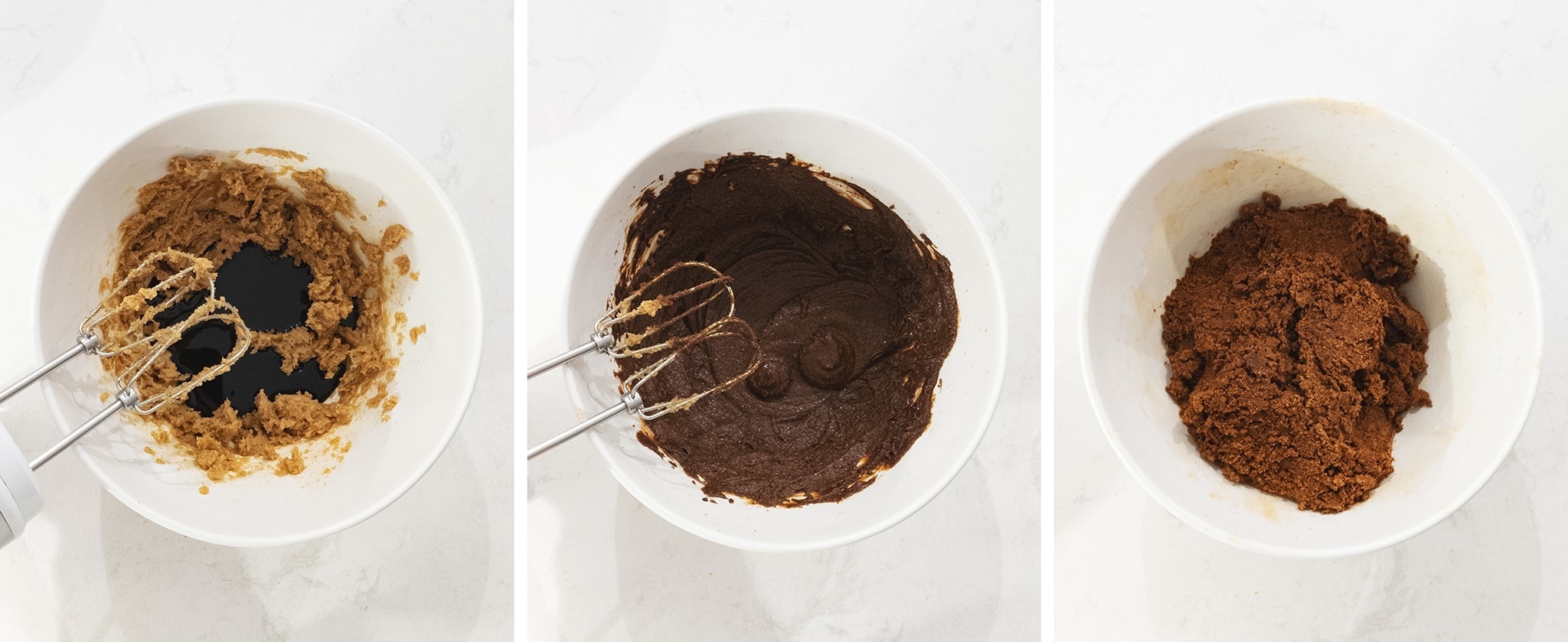 Mixing gingerbread cookie dough in a bowl