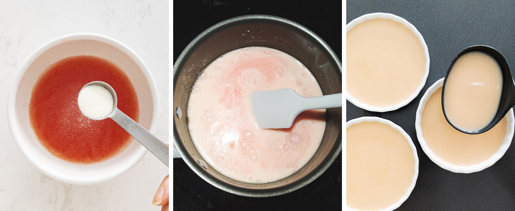 Process of making grapefruit panna cotta