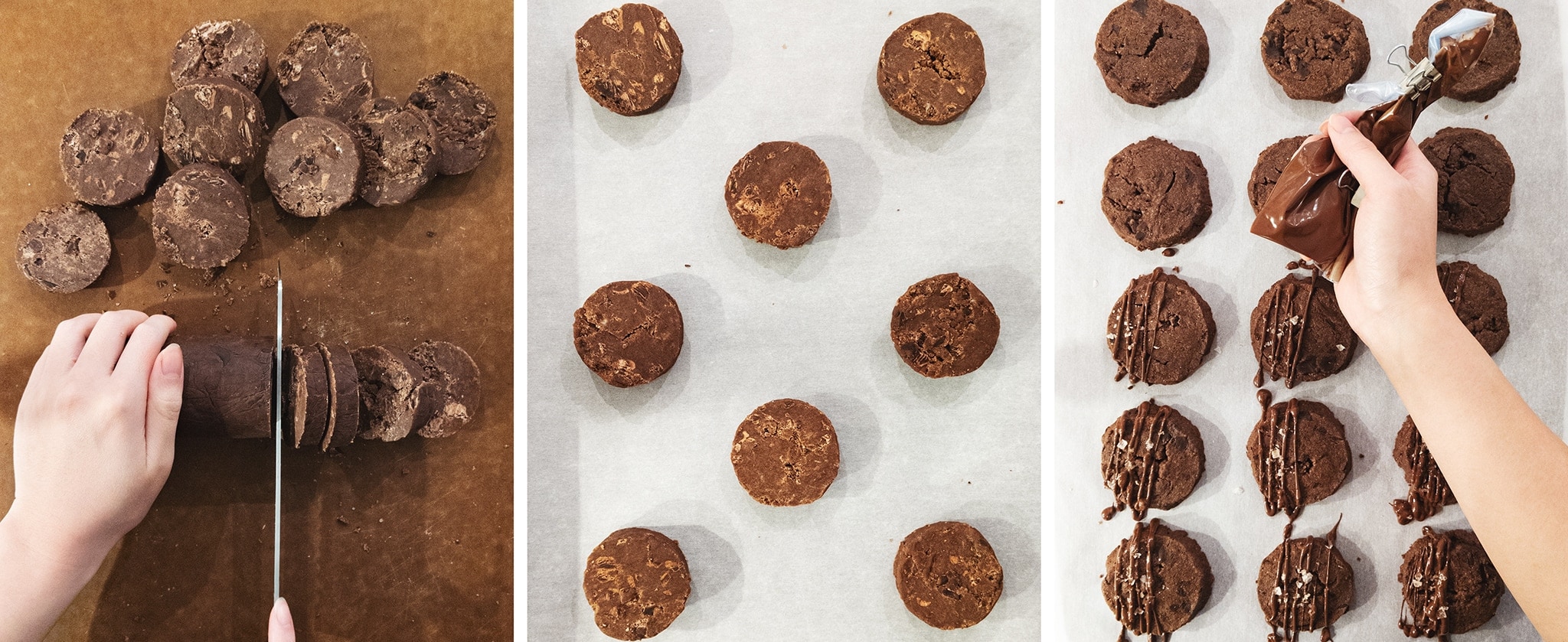 Cutting cookie dough logs into discs