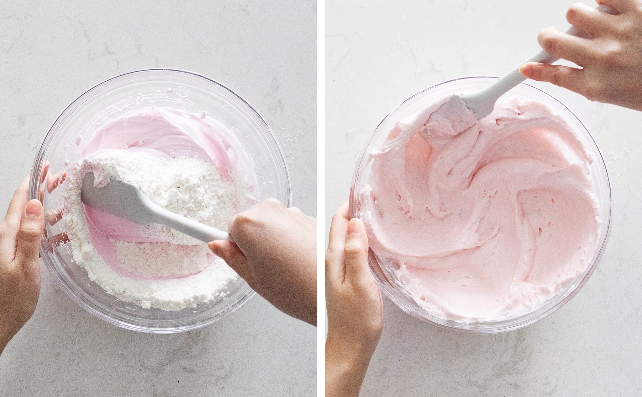 macaronage technique with macaron batter