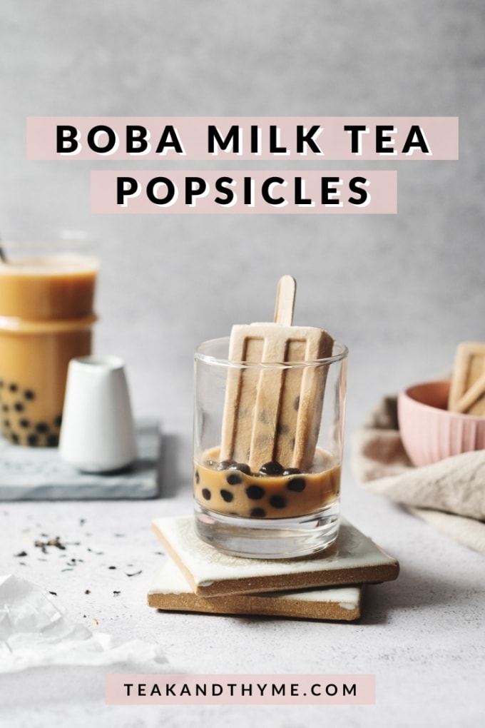 Popsicle in a glass of bubble tea