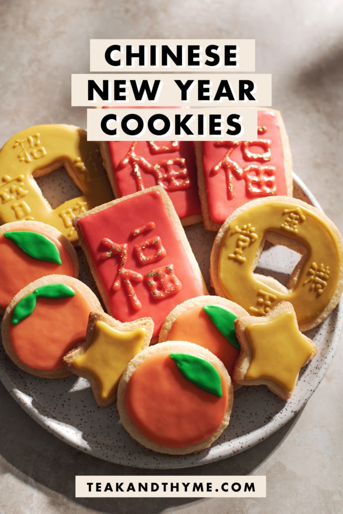 plate of chinese new year sugar cookies