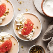 Grapefruit panna cotta in a ramekin