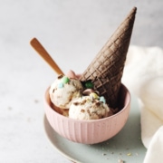 Mini egg ice cream in a bowl