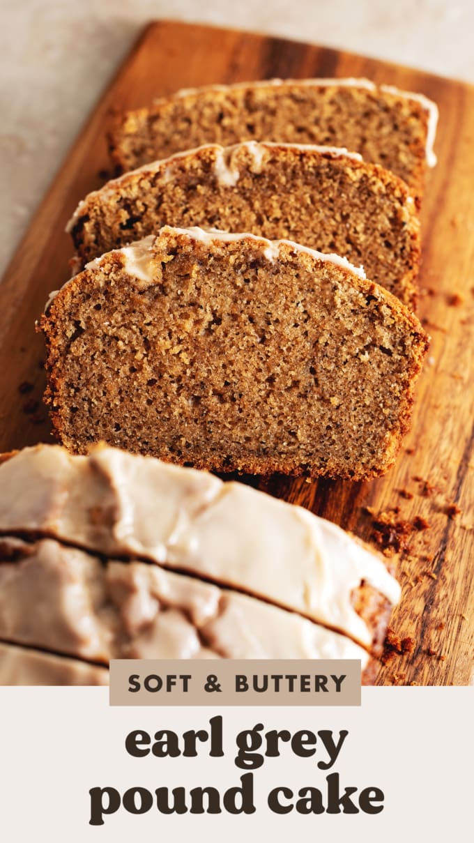 Slices of pound cake laying on top of each other.
